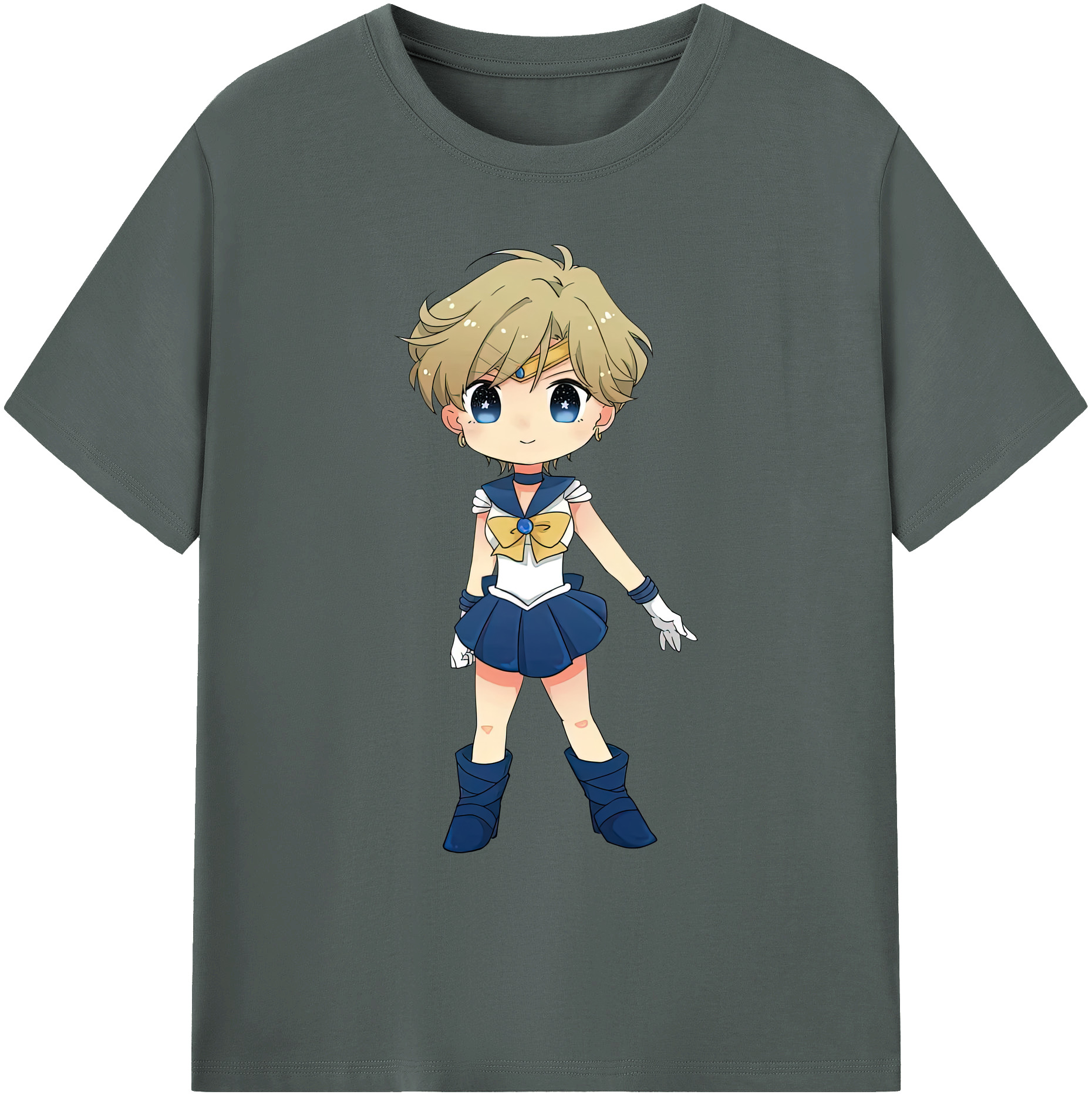（画像用） 美少女戦士セーラームーン 天王はるか Sailor Moon Tenoh Haruka 綿100％ メンズ半袖Tシャツ｜肌触りやわらか＆通気性